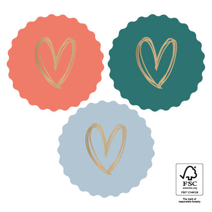 Stickers Hearts Gold - Bright