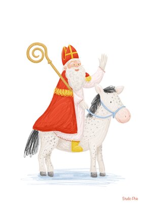 Ansichtkaart Sinterklaas en Ozosnel
