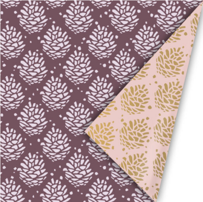 Cadeaupapier Pinecone Pattern paars/lila