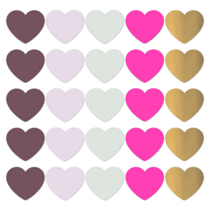 Sticker Christmas hearts colorful xl