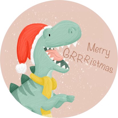 Sticker Merry Grrristmas dino large
