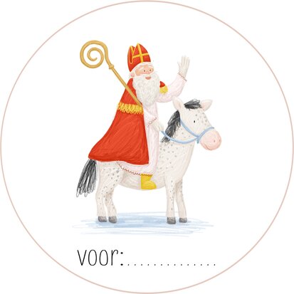 Sticker Sinterklaas en Ozosnel large
