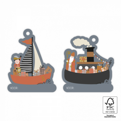 Cadeaulabel Duo - Pakjesboot piet 