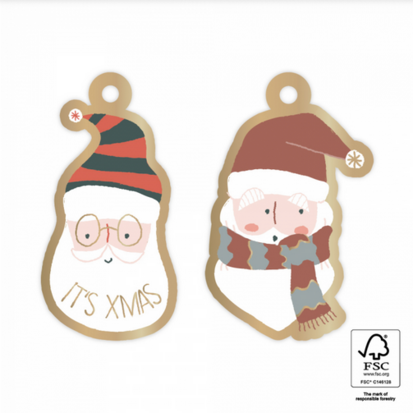 Cadeaulabel Duo - Crazy santa gold sjaal