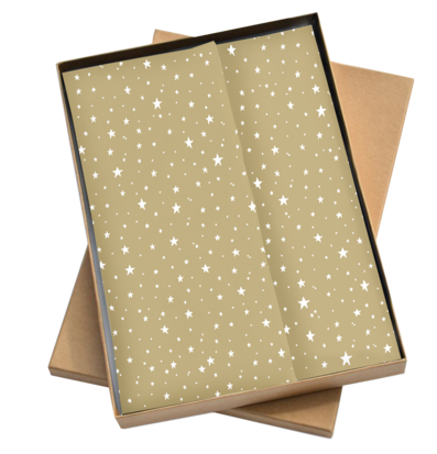 Vloeipapier Little stars goud/wit