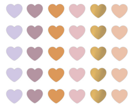 Stickers Mini hearts spring '23 warm
