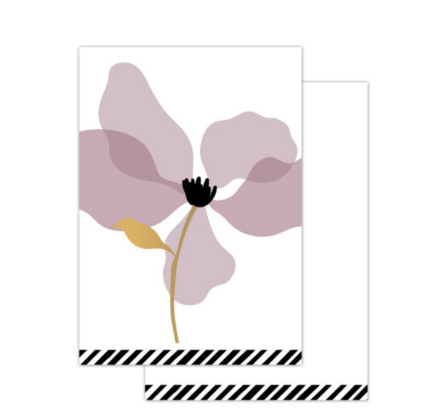 Mini kaartje Layered petals paars