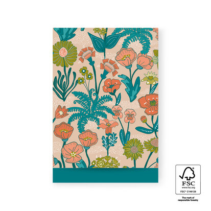 Cadeauzakjes Flowers Vintage Nude - Jade Blue 17 x 25