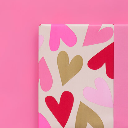 Cadeauzakjes Big Hearts Sand Sweet - Pink 17 x 25