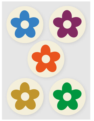 Sticker Flower - dark multi