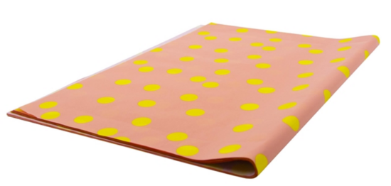 Vloeipapier Polka dots - apricot + lemon yellow 