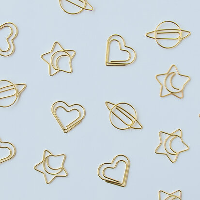 Clips - Star- Moon - Gold- Small 