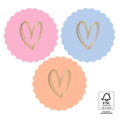 Stickers Hearts Gold - sweet '23