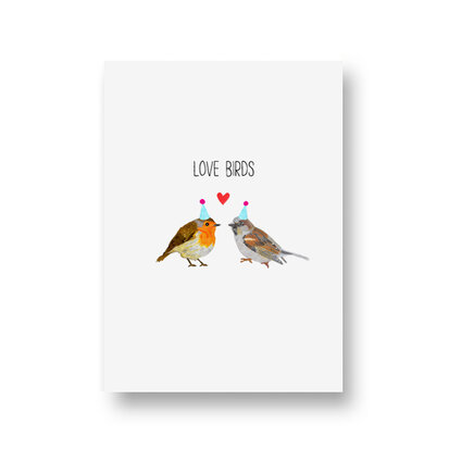 Ansichtkaart Love birds