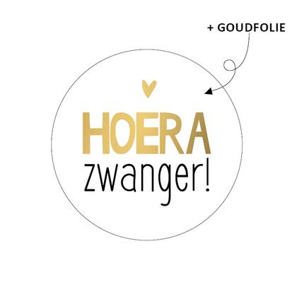 Sticker Hoera zwanger!