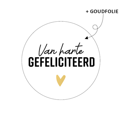 Sticker Van harte gefeliciteerd