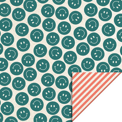 Cadeauzakjes Smiley Petrol - Stripes Poppy Red 17 x 25