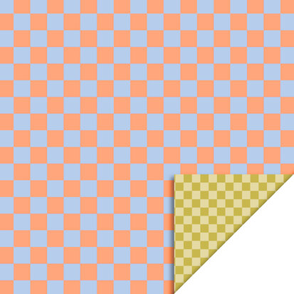 Cadeauzakjes Big Check Fluor Orange - Check Mustard 12 x 19