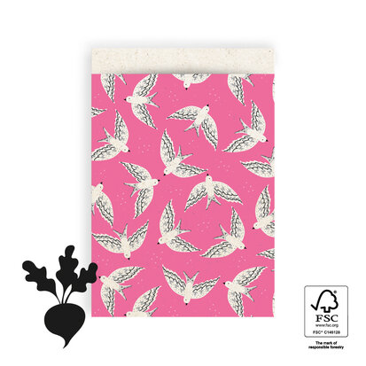Cadeauzakjes Birds Flamingo Pink 17 x 25