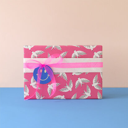 Cadeaupapier Birds Flamingo Pink