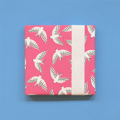 Cadeaupapier Birds Flamingo Pink