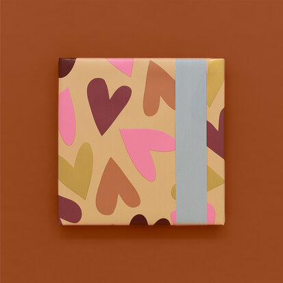 Cadeaupapier Big Hearts Nude - Polar Blue