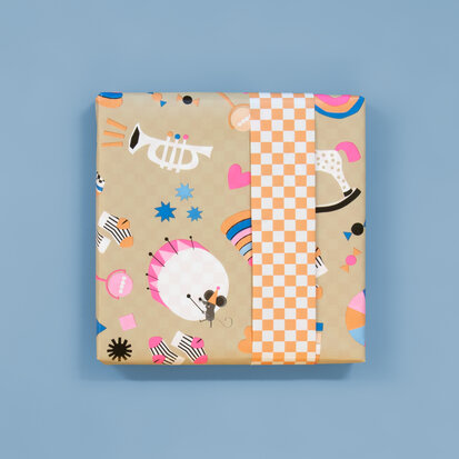 Cadeaupapier Toy Story - Check Peach