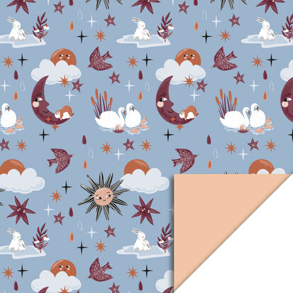Cadeaupapier Baby Dreams Polar Blue - Peach