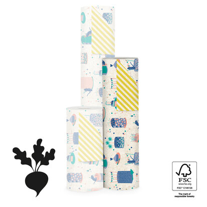 Cadeaupapier Birthday Cake - Stripe Summer Yellow