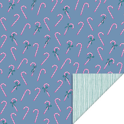 Cadeaupapier Candy Blue - Stripes Jade Blue