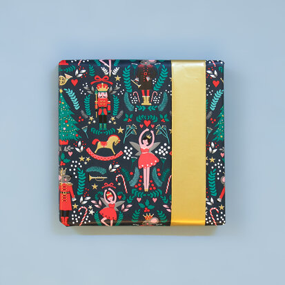Cadeaupapier Nutcracker Blue - Gold