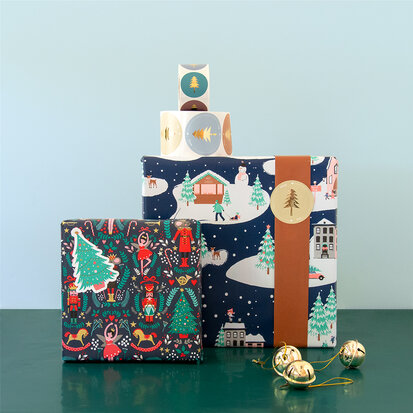 Cadeaupapier Nutcracker Blue - Gold
