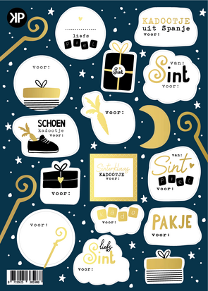 Stickervel Sint Luxe goudfolie