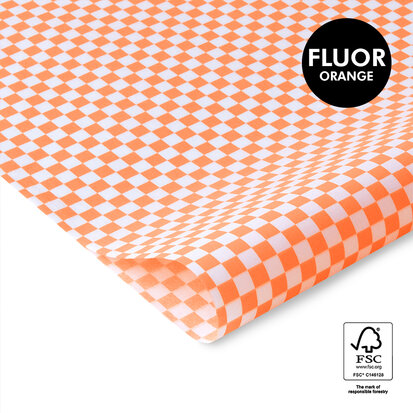Vloeipapier Check - Fluor Orange