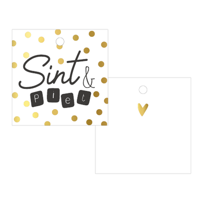 Cadeaulabel Sint & Piet goudfolie