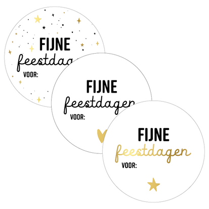 Sticker Fijne Feestdagen voor assorti