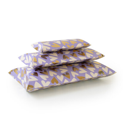 Pillow boxes - Medium - Hearts Lilac 