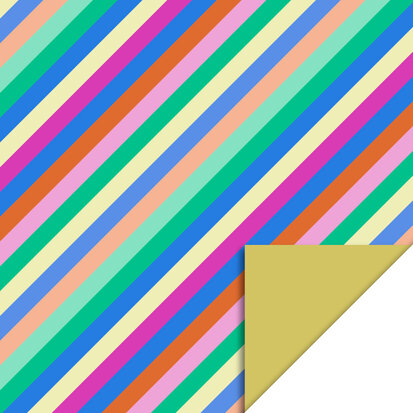 Cadeauzakjes Multi Stripes - Yellow 27 x 34