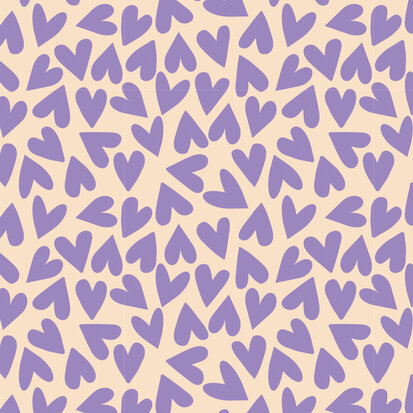 Blokbodemzak Hearts Lilac Beige middel