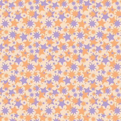 Blokbodemzak Big Stars Lilac/Orange middel