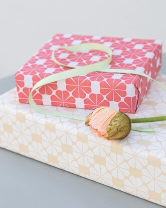 Cadeaupapier Get Lucky Soft Red on Pink