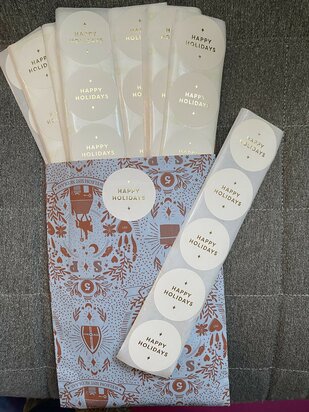 Stickers Happy Holidays goud