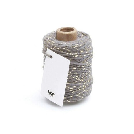 Cotton cord gray/gold roll