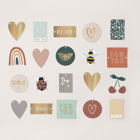 Cadeaulabel Hooray gold/pink