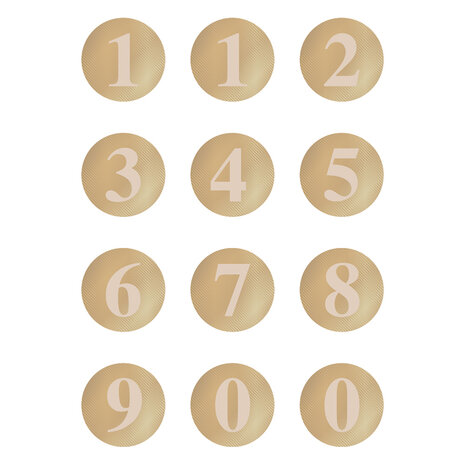 Stickers Multi numbers stripes beige/gold