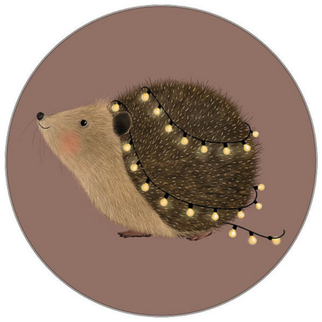 Sticker Egel met lichtjes (groot)