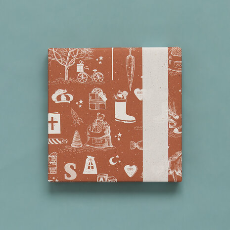 Cadeaupapier Sint Vintage cognac