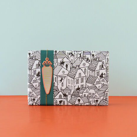 Cadeaupapier Sint Dorp - jade blue