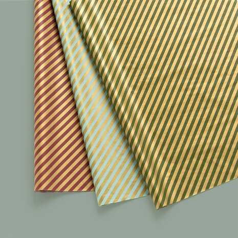 Vloeipapier Stripes - Beet Red / Gold 
