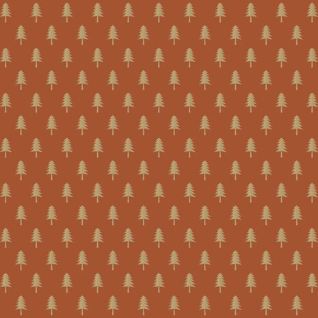 Vloeipapier Trees Gold - Dark Cognac 